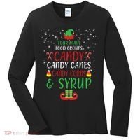 Four Main Food Groups Candy Canes Candy Corns Syrup Elf Women's Long Sleeve Shirt thumb 0