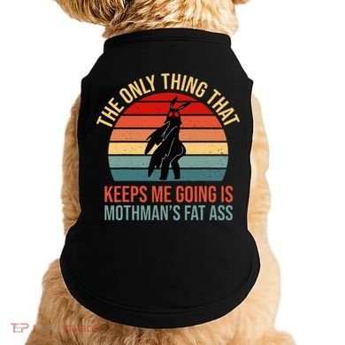 Funny Mothman Fat Ass Vintage Cryptid Funny Mothman Doggie Tank