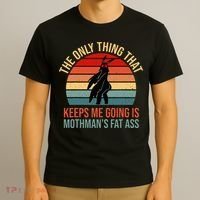 Funny Mothman Fat Ass Vintage Cryptid Funny Mothman T-Shirt thumb 3