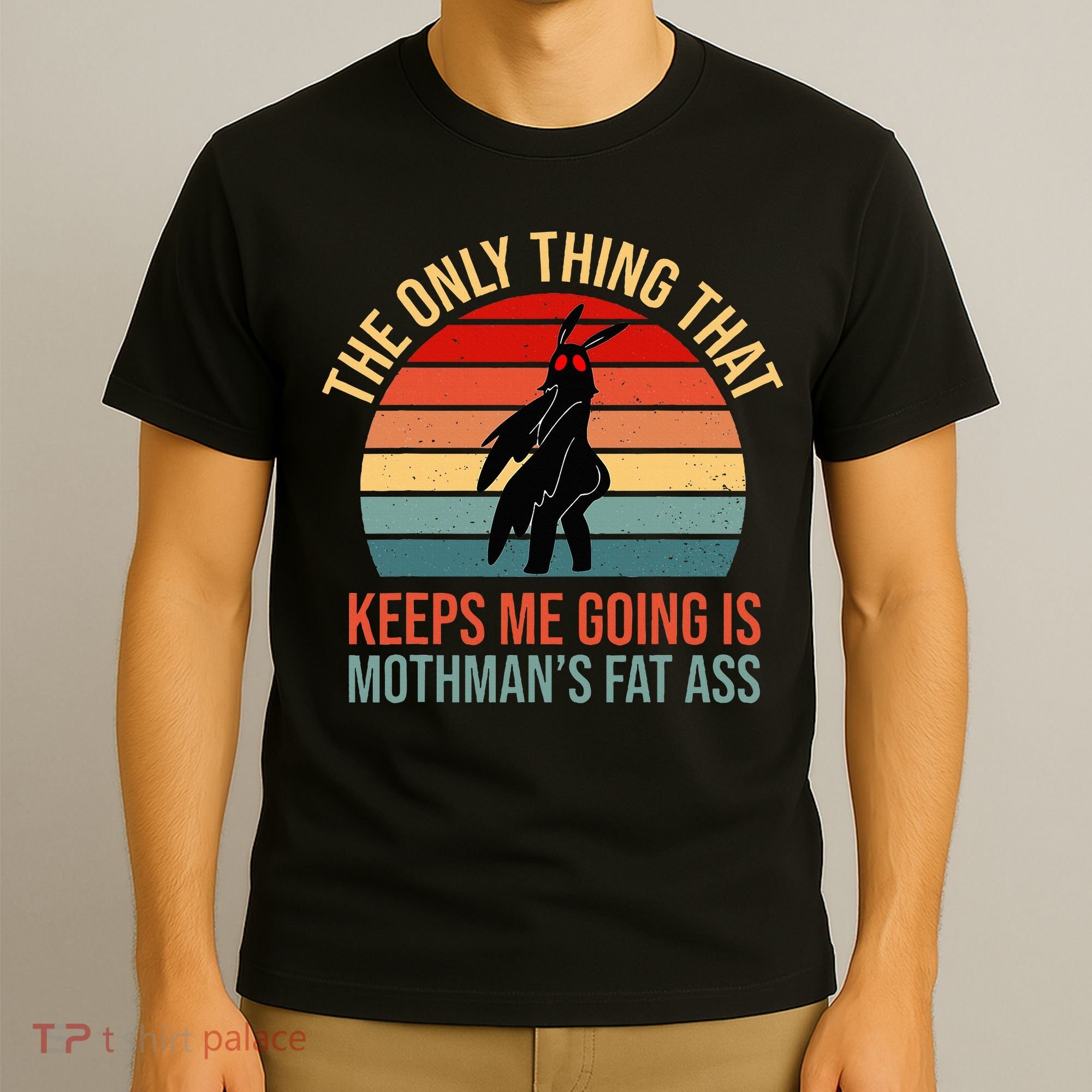 Funny Mothman Fat Ass Vintage Cryptid Funny Mothman T-Shirt