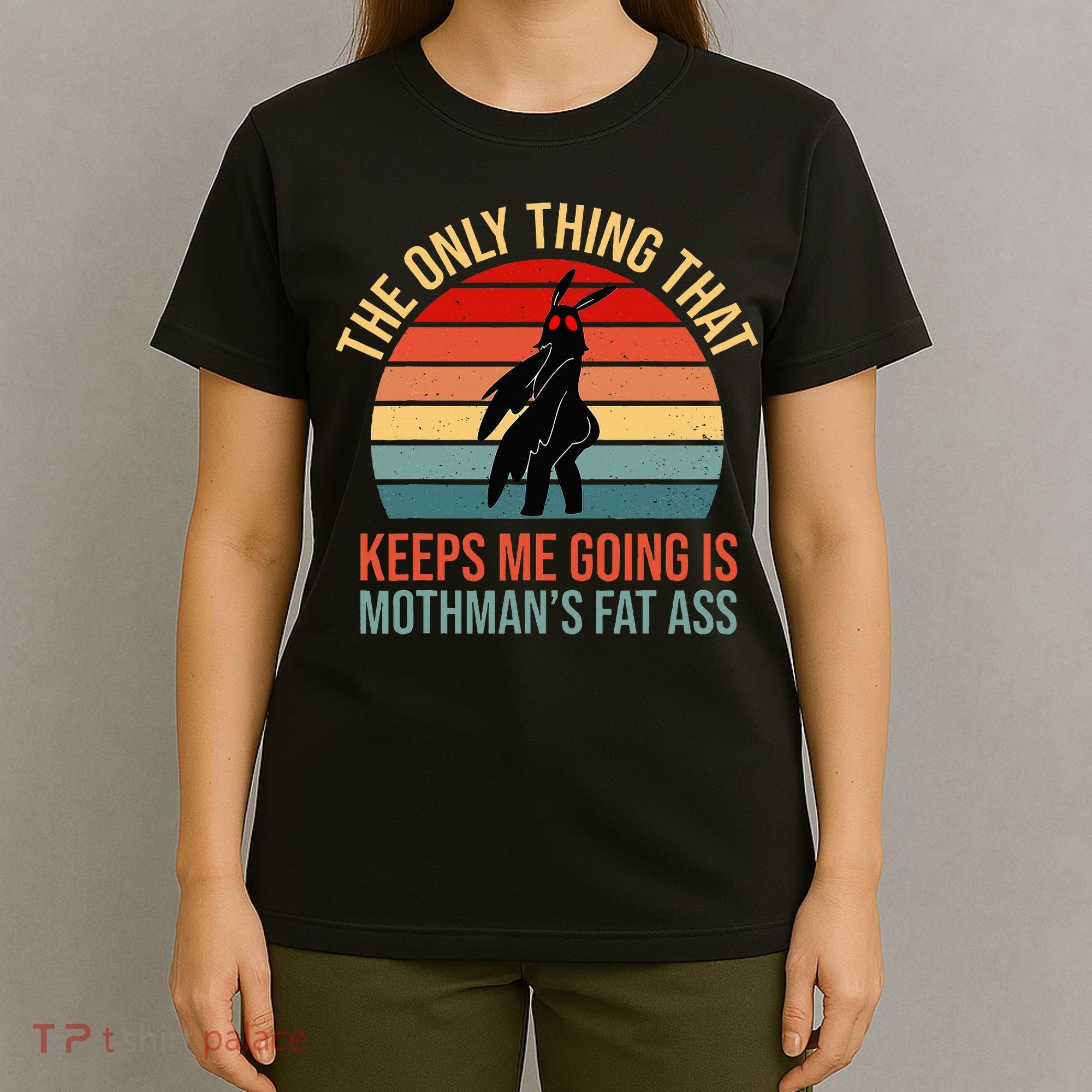Funny Mothman Fat Ass Vintage Cryptid Funny Mothman T-Shirt