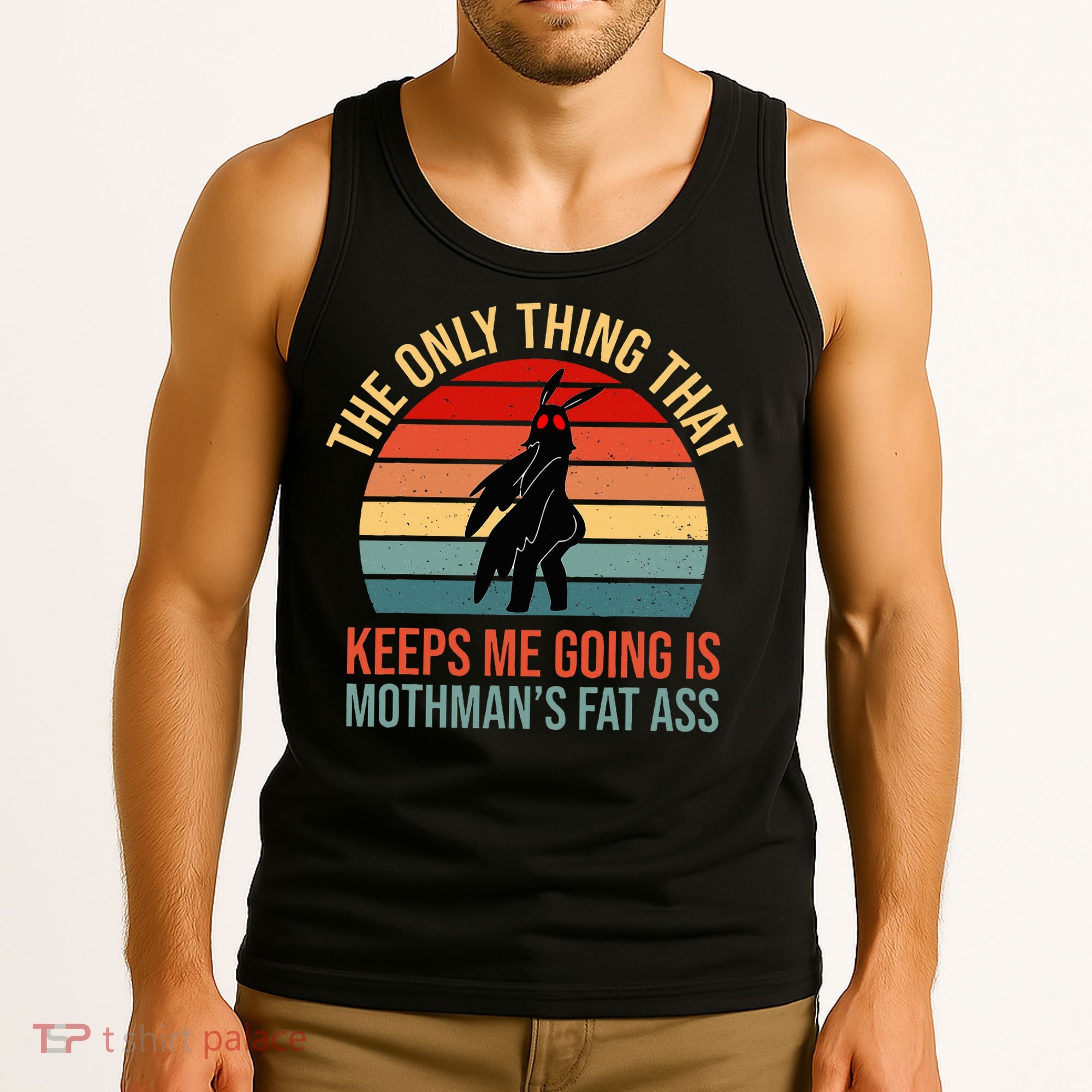 Funny Mothman Fat Ass Vintage Cryptid Funny Mothman Tank Top