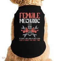 Female Mechanic Funny Car Auto Garage Doggie Tank thumb 0