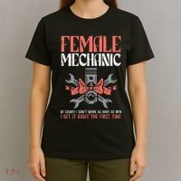 Female Mechanic Funny Car Auto Garage T-Shirt thumb 4