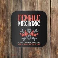 Female Mechanic Funny Car Auto Garage Coaster thumb 0