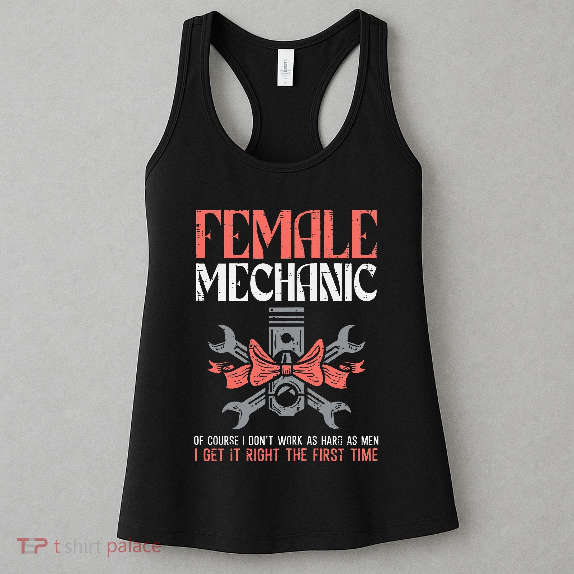 Female Mechanic Funny Car Auto Garage Women's Tank Top