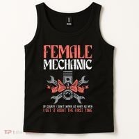 Female Mechanic Funny Car Auto Garage Tank Top thumb 2
