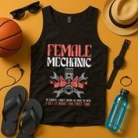Female Mechanic Funny Car Auto Garage Tank Top thumb 4