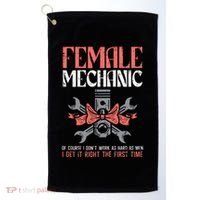 Female Mechanic Funny Car Auto Garage Golf Towel thumb 0