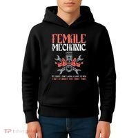 Female Mechanic Funny Car Auto Garage Kids Hoodie thumb 4