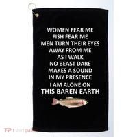 Fear Me Fish Fear Me Turn Their Eyes Away From Me Golf Towel thumb 0