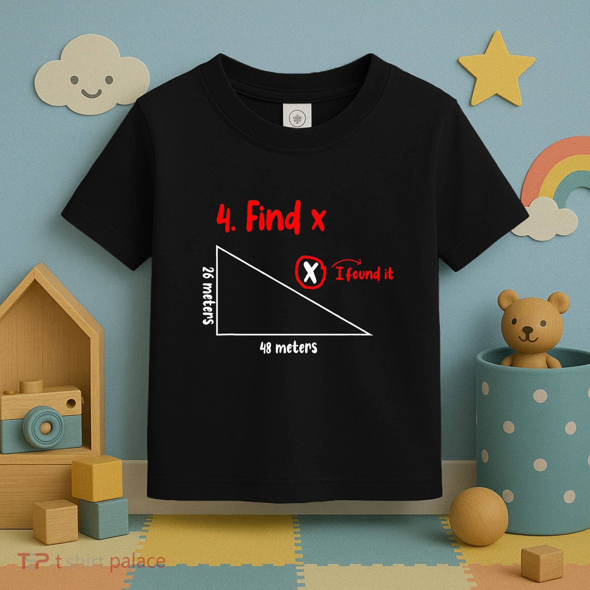 Funny Math Find X Diagram Triangle Lover Toddler T-Shirt