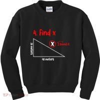Funny Math Find X Diagram Triangle Lover Kids Sweatshirt thumb 0