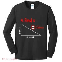 Funny Math Find X Diagram Triangle Lover Kids Long Sleeve Shirt thumb 0