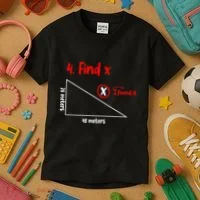 Funny Math Find X Diagram Triangle Lover Kids T-Shirt thumb 3