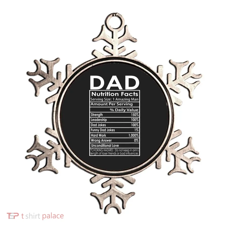 Funny Men's Father's Day Dad Nutrition Facts Gift Ornament