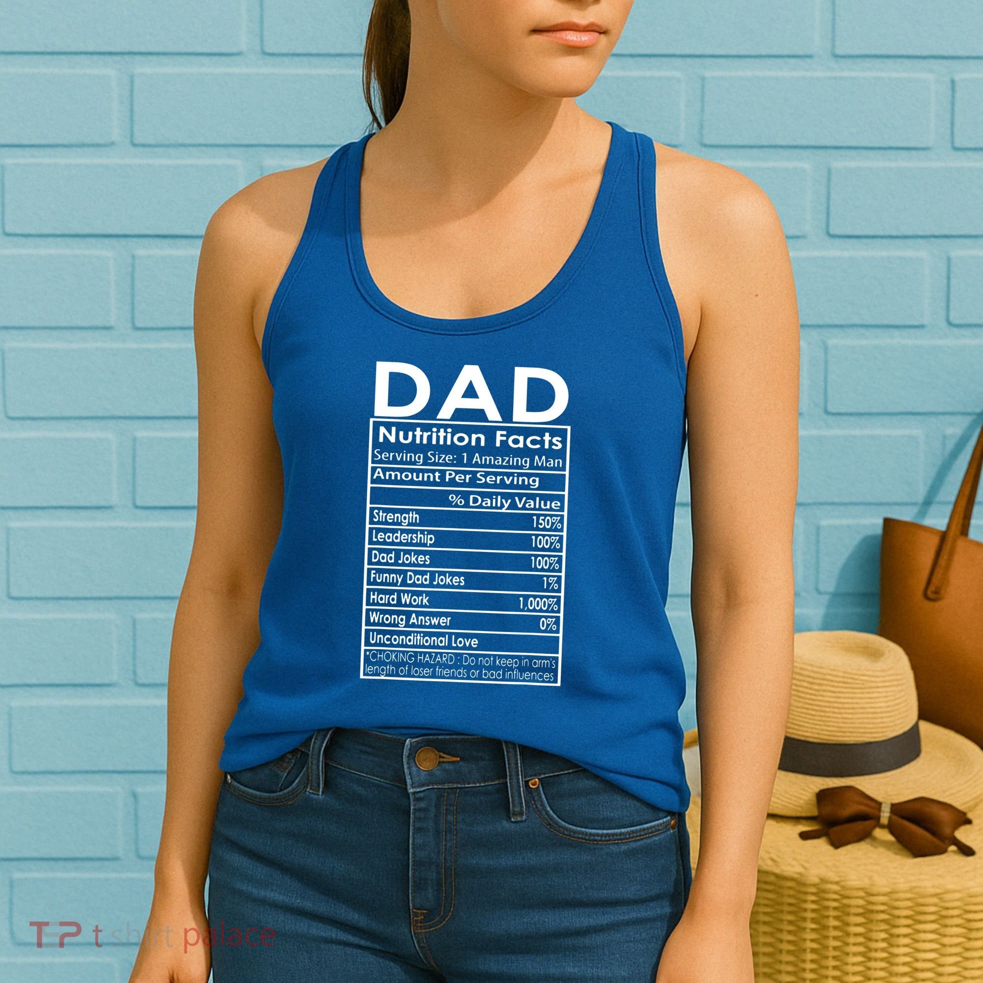 Funny Men's Father's Day Dad Nutrition Facts Gift Women's Tank Top