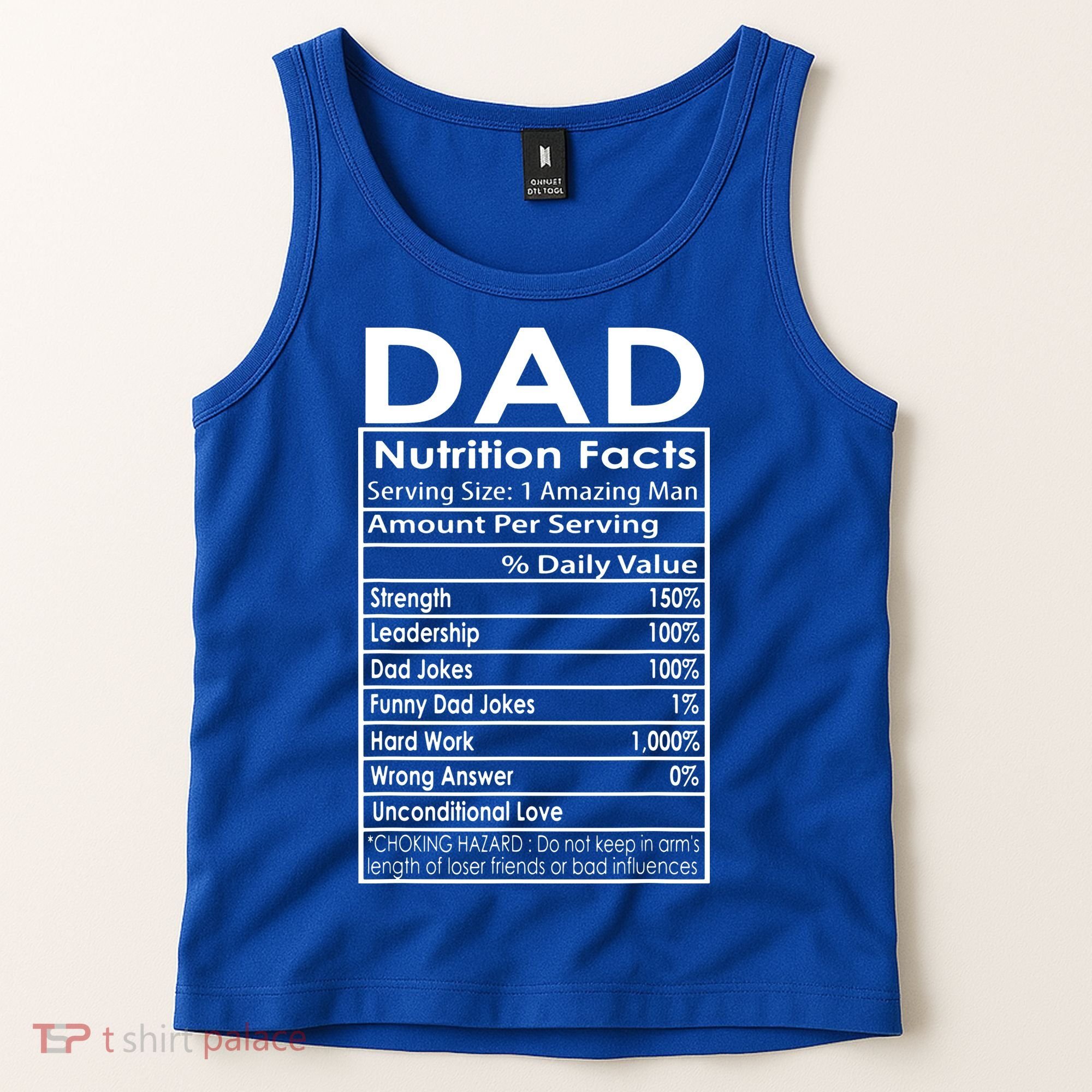 Funny Men's Father's Day Dad Nutrition Facts Gift Tank Top