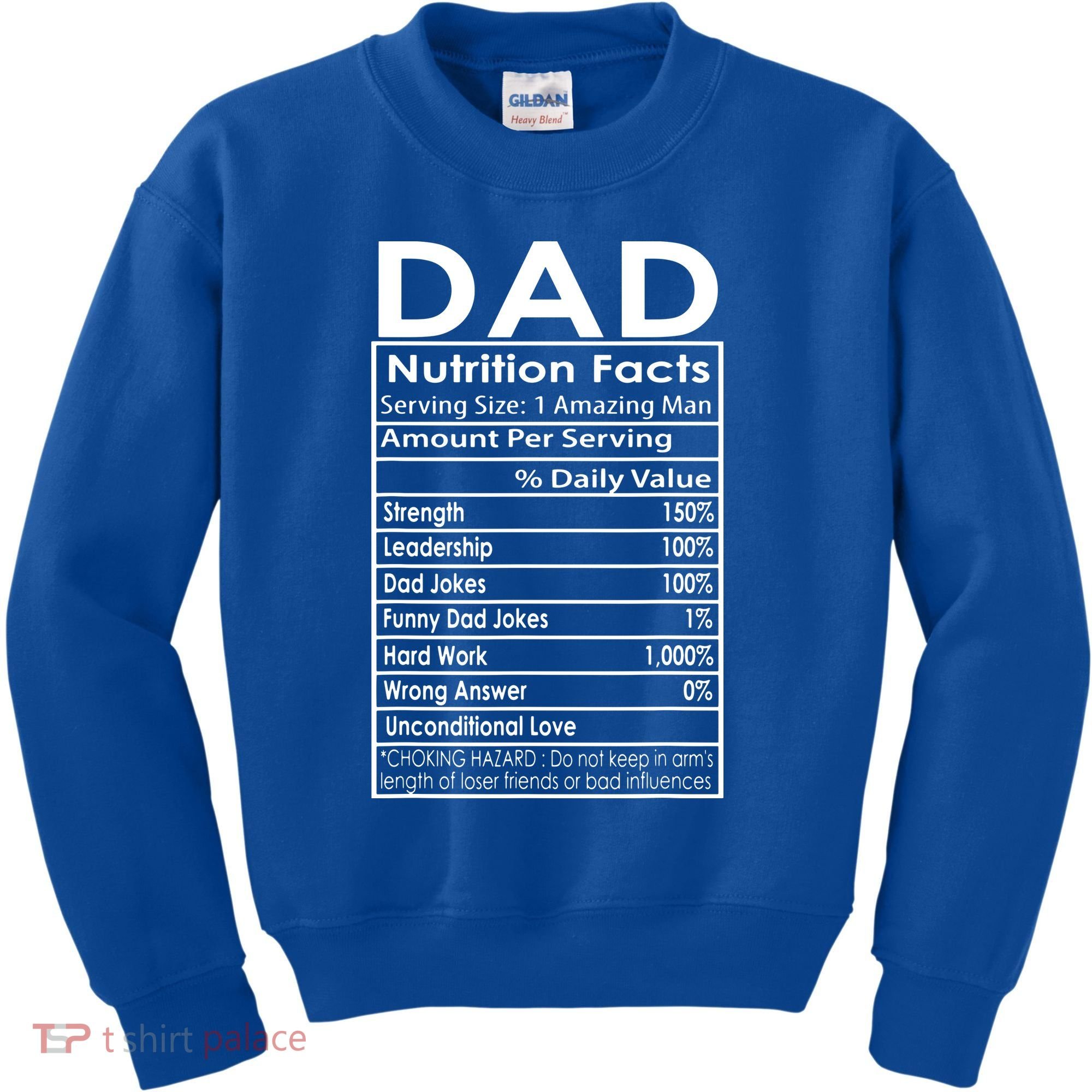 Funny Men's Father's Day Dad Nutrition Facts Gift Kids Sweatshirt