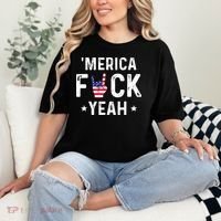 Funny Merica Fuck Yeah 4th Of July Comfort Colors T-Shirt thumb 2