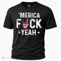 Funny Merica Fuck Yeah 4th Of July Cooling Performance Crew T-Shirt thumb 0
