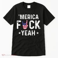 Funny Merica Fuck Yeah 4th Of July Tall T-Shirt thumb 0