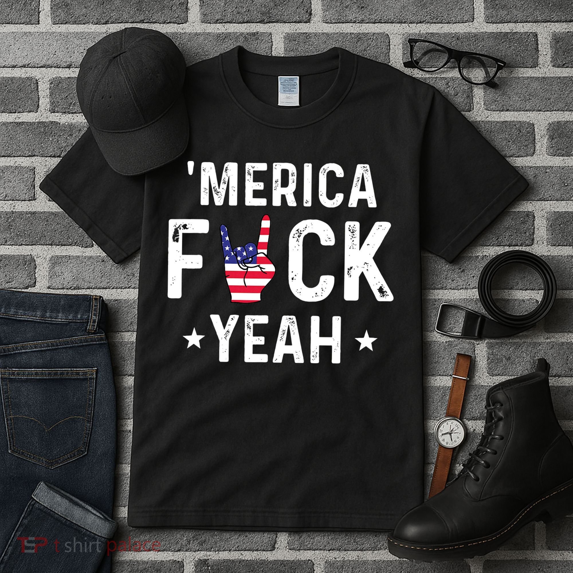 Funny Merica Fuck Yeah 4th Of July Tall T-Shirt