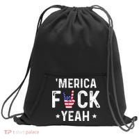 Funny Merica Fuck Yeah 4th Of July Sweatshirt Cinch Pack Bag thumb 0