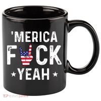 Funny Merica Fuck Yeah 4th Of July 11oz C Handle Ceramic Mug thumb 0