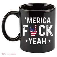 Funny Merica Fuck Yeah 4th Of July 11oz C Handle Ceramic Mug thumb 2
