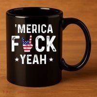 Funny Merica Fuck Yeah 4th Of July 11oz C Handle Ceramic Mug thumb 3