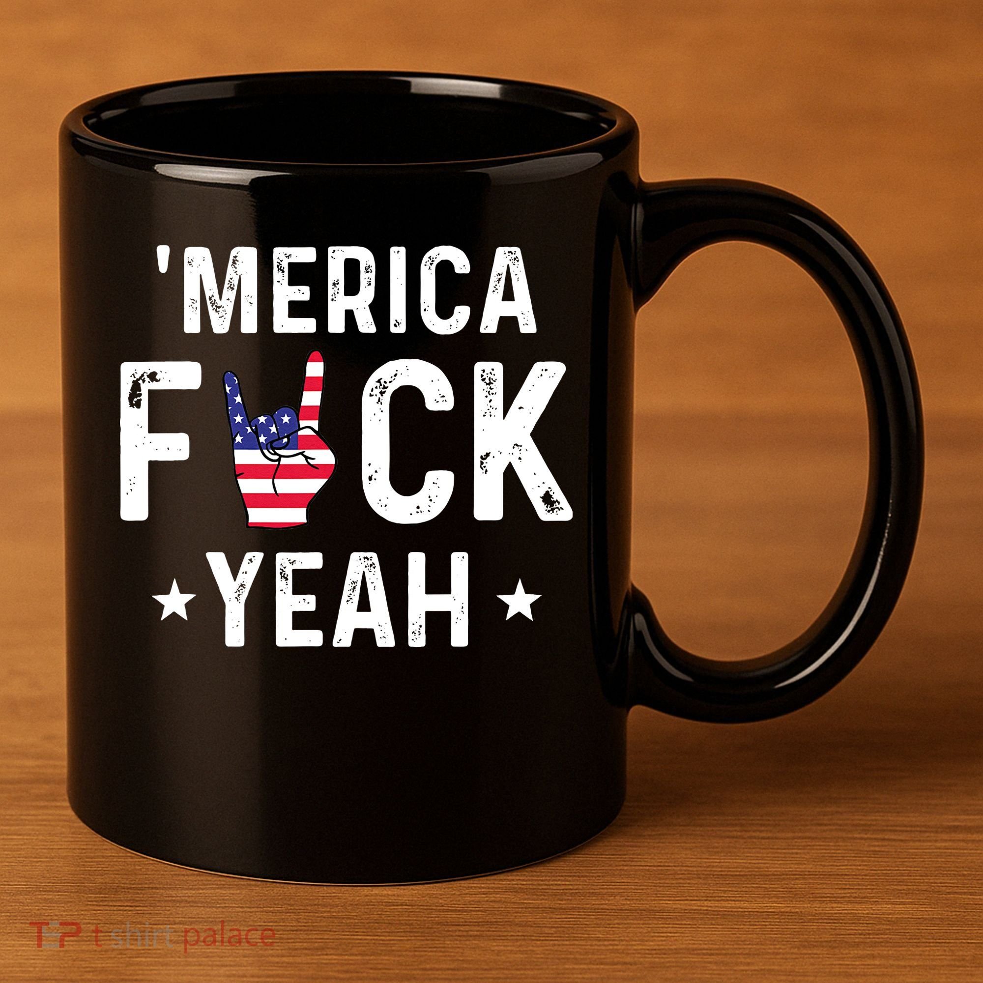 Funny Merica Fuck Yeah 4th Of July 11oz C Handle Ceramic Mug