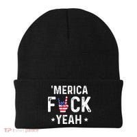 Funny Merica Fuck Yeah 4th Of July Beanie thumb 0