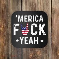 Funny Merica Fuck Yeah 4th Of July Coaster thumb 0