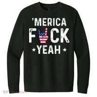 Funny Merica Fuck Yeah 4th Of July V.I.T. Fleece Crew Sweatshirt thumb 0