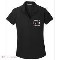 Funny Merica Fuck Yeah 4th Of July Women's Dry Zone Grid Polo thumb 0