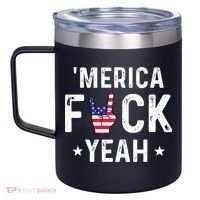 Funny Merica Fuck Yeah 4th Of July 12oz Stainless Steel Coffee Mug thumb 2
