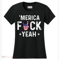Funny Merica Fuck Yeah 4th Of July Women's Cooling Performance Crew T-Shirt thumb 0