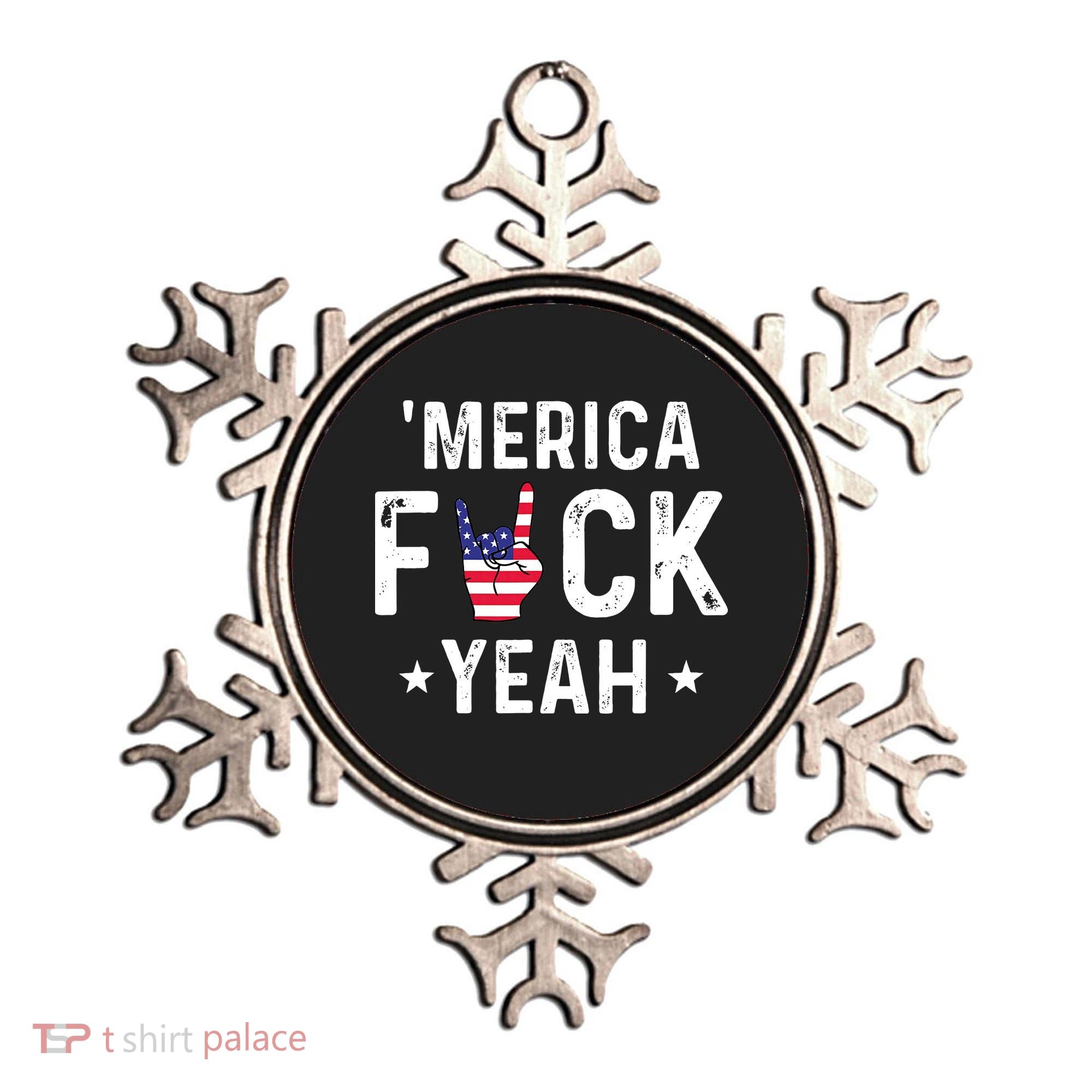 Funny Merica Fuck Yeah 4th Of July Ornament