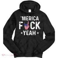 Funny Merica Fuck Yeah 4th Of July Tie Dye Hoodie thumb 0
