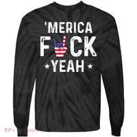 Funny Merica Fuck Yeah 4th Of July Tie-Dye Long Sleeve Shirt thumb 0