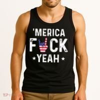 Funny Merica Fuck Yeah 4th Of July Tank Top thumb 3