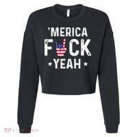 Funny Merica Fuck Yeah 4th Of July Cropped Pullover Crew thumb 0