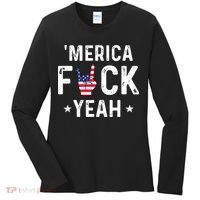 Funny Merica Fuck Yeah 4th Of July Women's Long Sleeve Shirt thumb 0