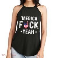 Funny Merica Fuck Yeah 4th Of July Women's Perfect Tri Rocker Tank thumb 2