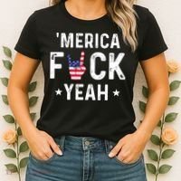 Funny Merica Fuck Yeah 4th Of July Women's T-Shirt thumb 2