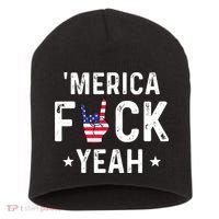 Funny Merica Fuck Yeah 4th Of July Short Acrylic Beanie thumb 0