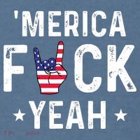 Funny Merica Fuck Yeah 4th Of July Comfort Colors Garment-Dyed Hooded Sweatshirt thumb 2
