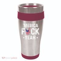 Funny Merica Fuck Yeah 4th Of July 16oz Travel Tumbler thumb 0