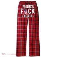 Funny Merica Fuck Yeah 4th Of July Women's Flannel Plaid Pajama Pants thumb 0